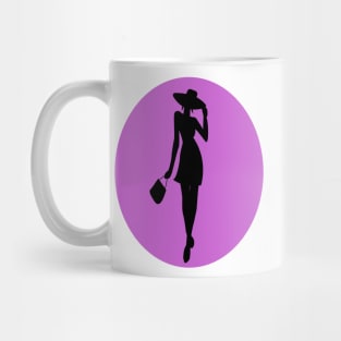 Fashionable woman in a hat Mug